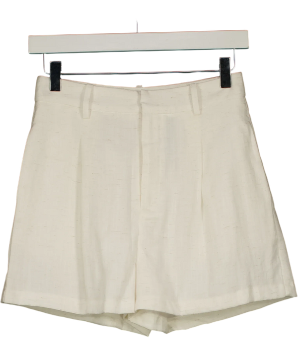 CMMENSE White Pleated Shorts UK XS