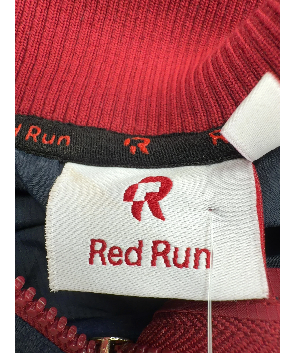 red run navy Cropped Hooded Windbreaker, size UK XS — detail