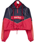 red run navy Cropped Hooded Windbreaker, size UK XS — front
