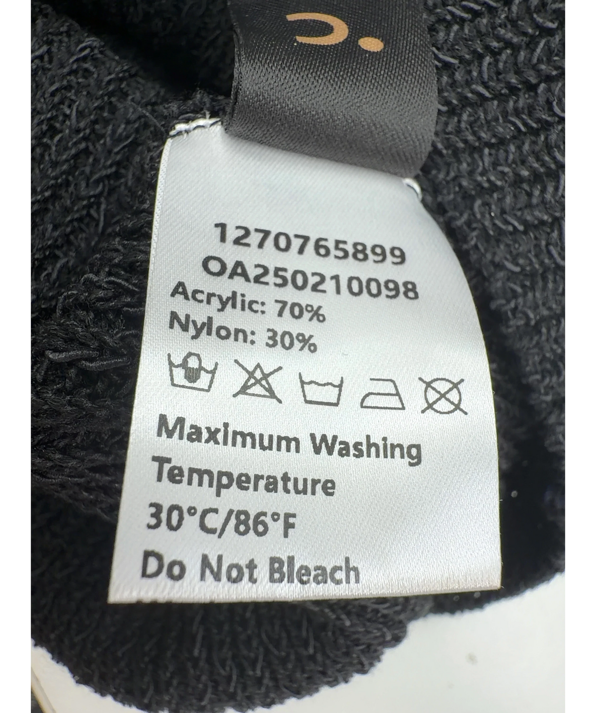 Commense Black ribbed knit cross-over back tank top, size UK S — label