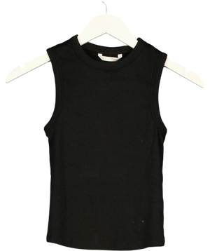 Zara Black Ribbed Tank Top UK S