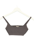 House of CB Grey Mischa Dark Grey Ribbed Knit Bralette, size UK S — front