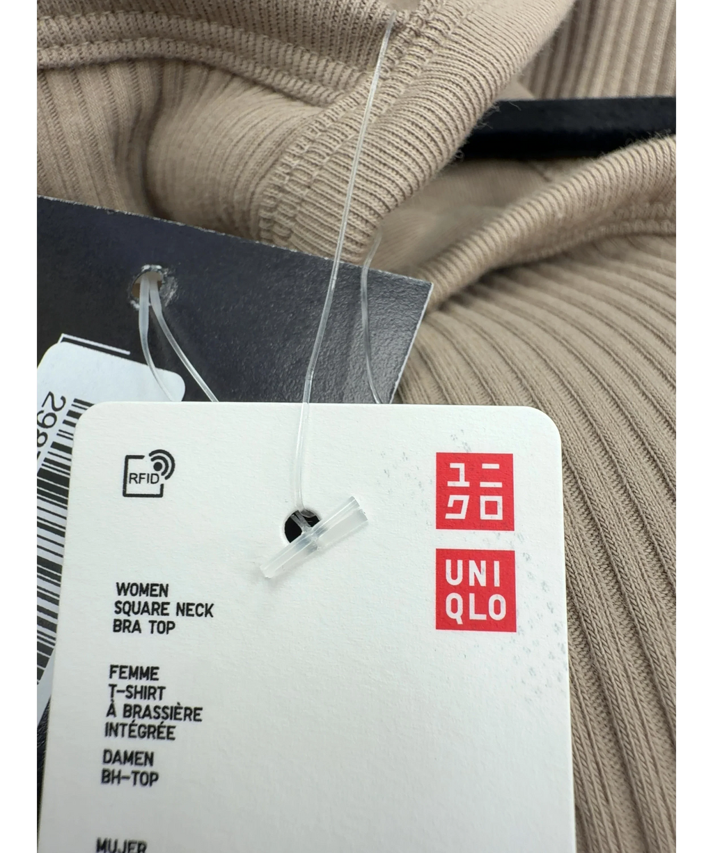 Uniqlo Beige Square Neck Camisole Bra Top, size UK S — detail