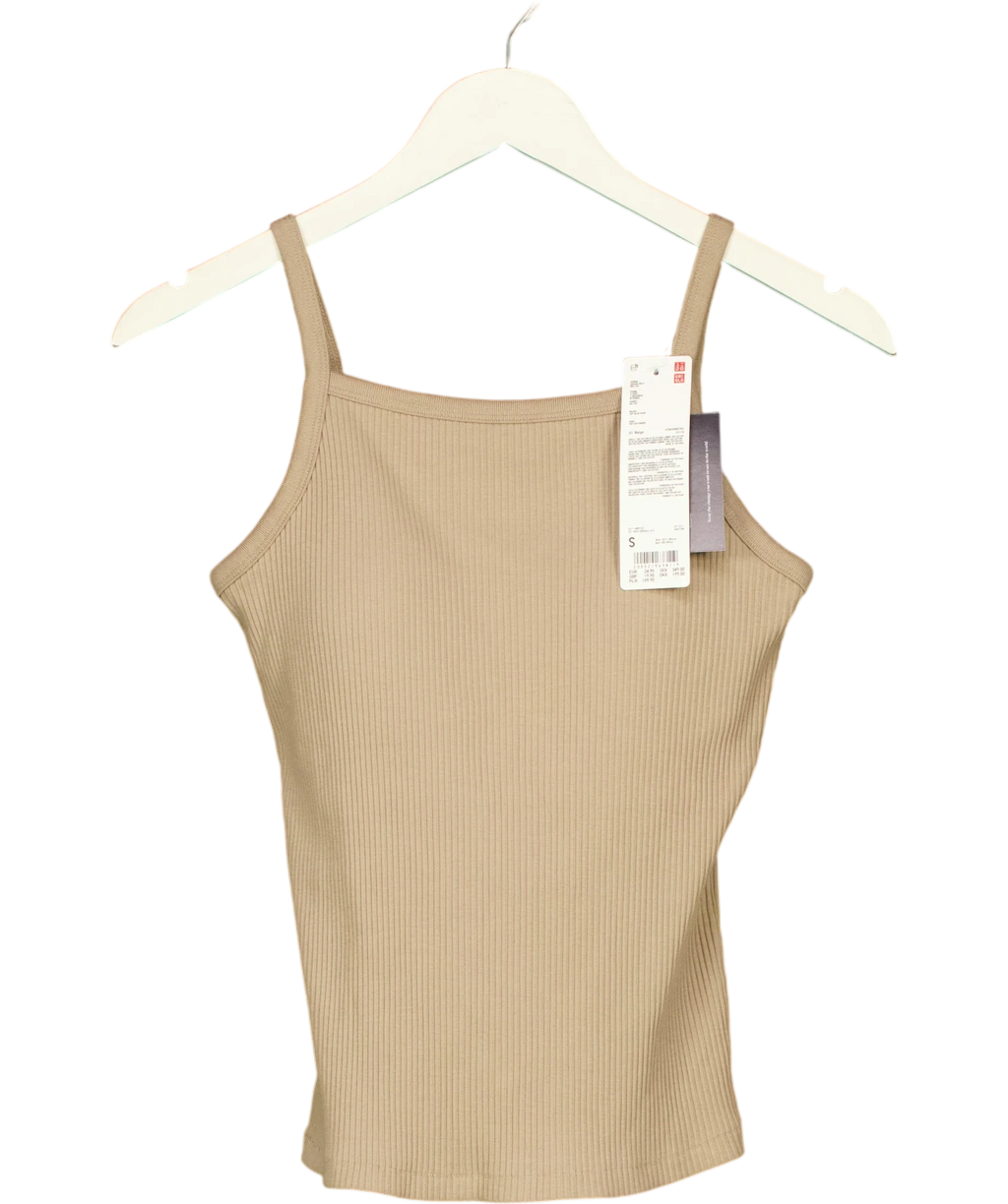 Uniqlo Beige Square Neck Camisole Bra Top, size UK S — front