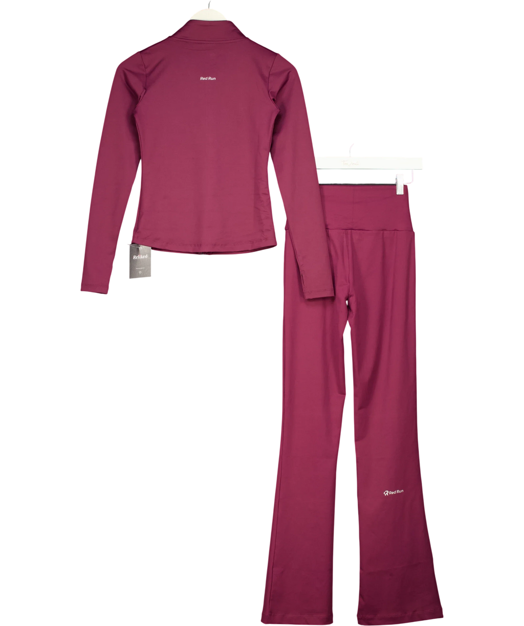 red run burgundy Technical Full Zip Top - Active, size UK XS — back