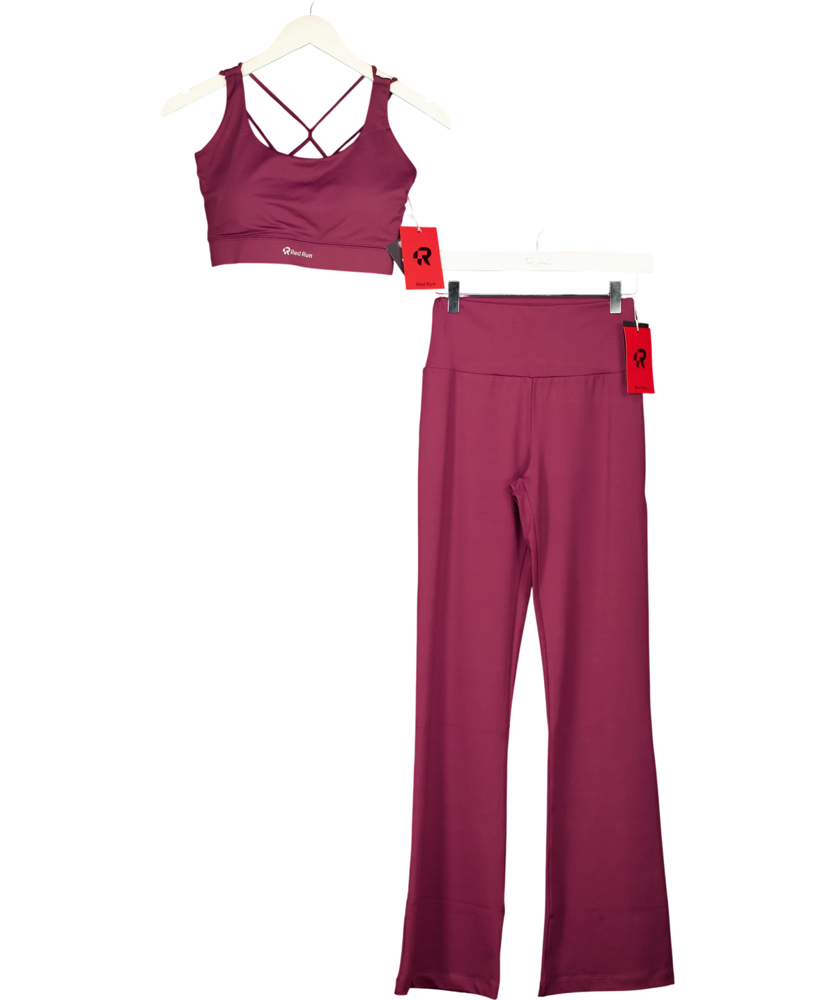 red run burgundy Active Flared Legging, size UK S — front