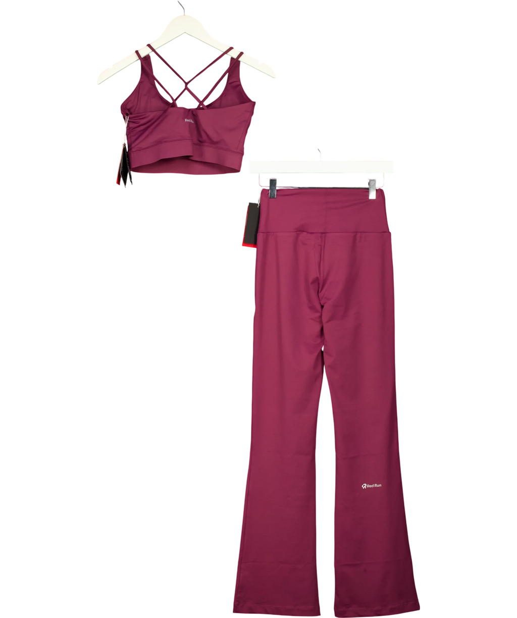 red run burgundy Active Flared Legging, size UK S — back