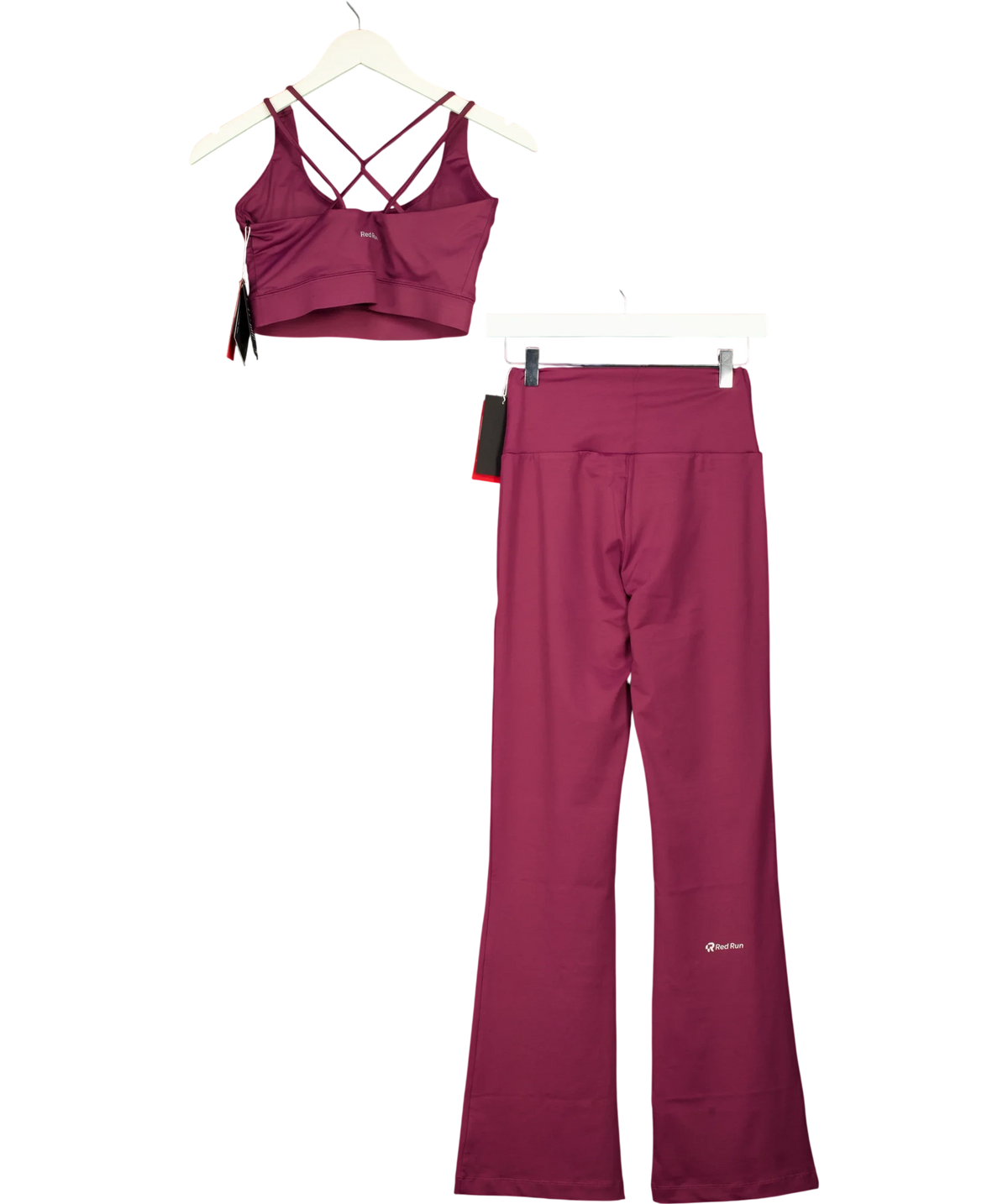 red run burgundy Active Flared Legging, size UK S — back