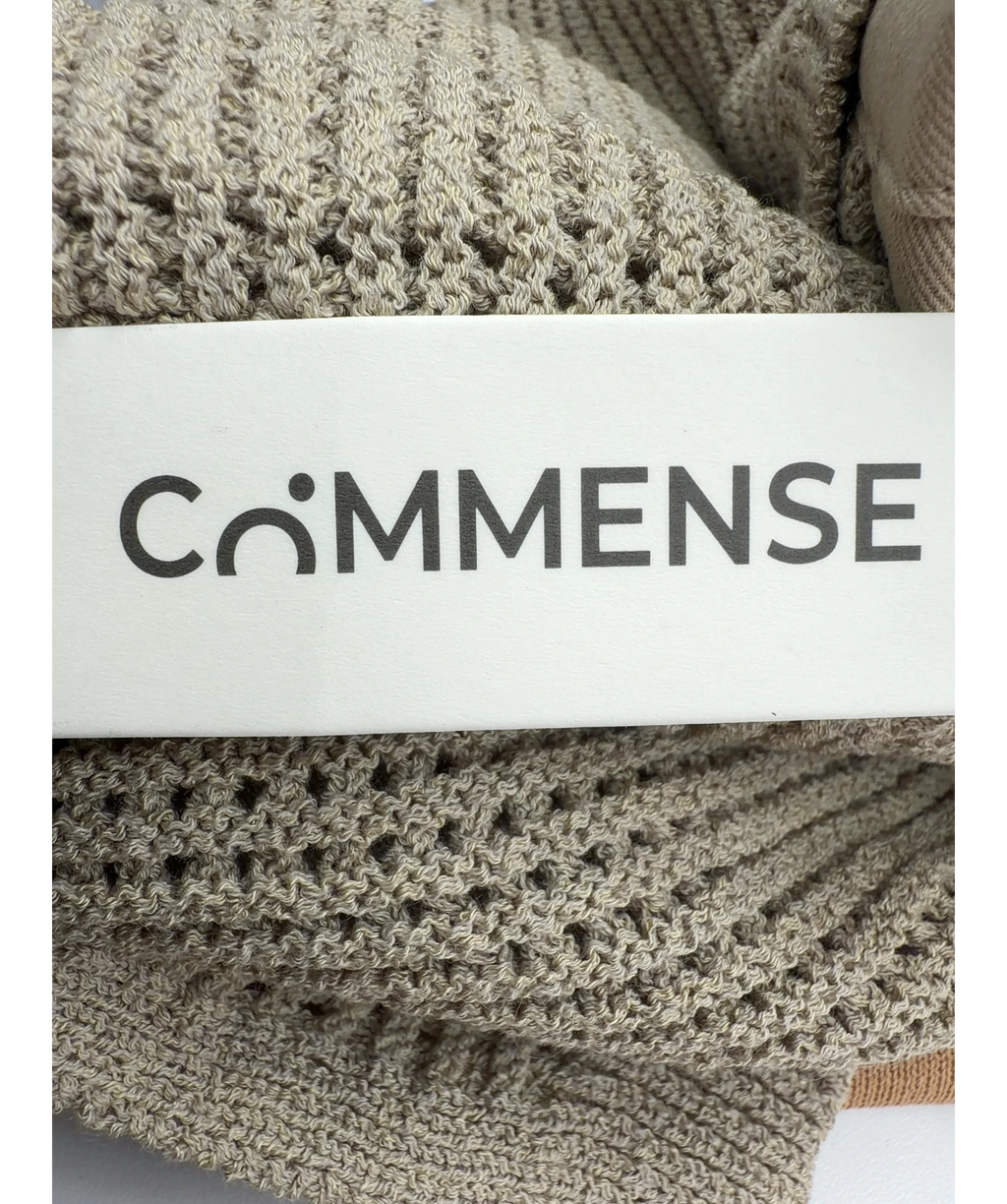 Commense Beige Open Knit Sleeveless Tank Top & Shorts Set, size UK S — detail