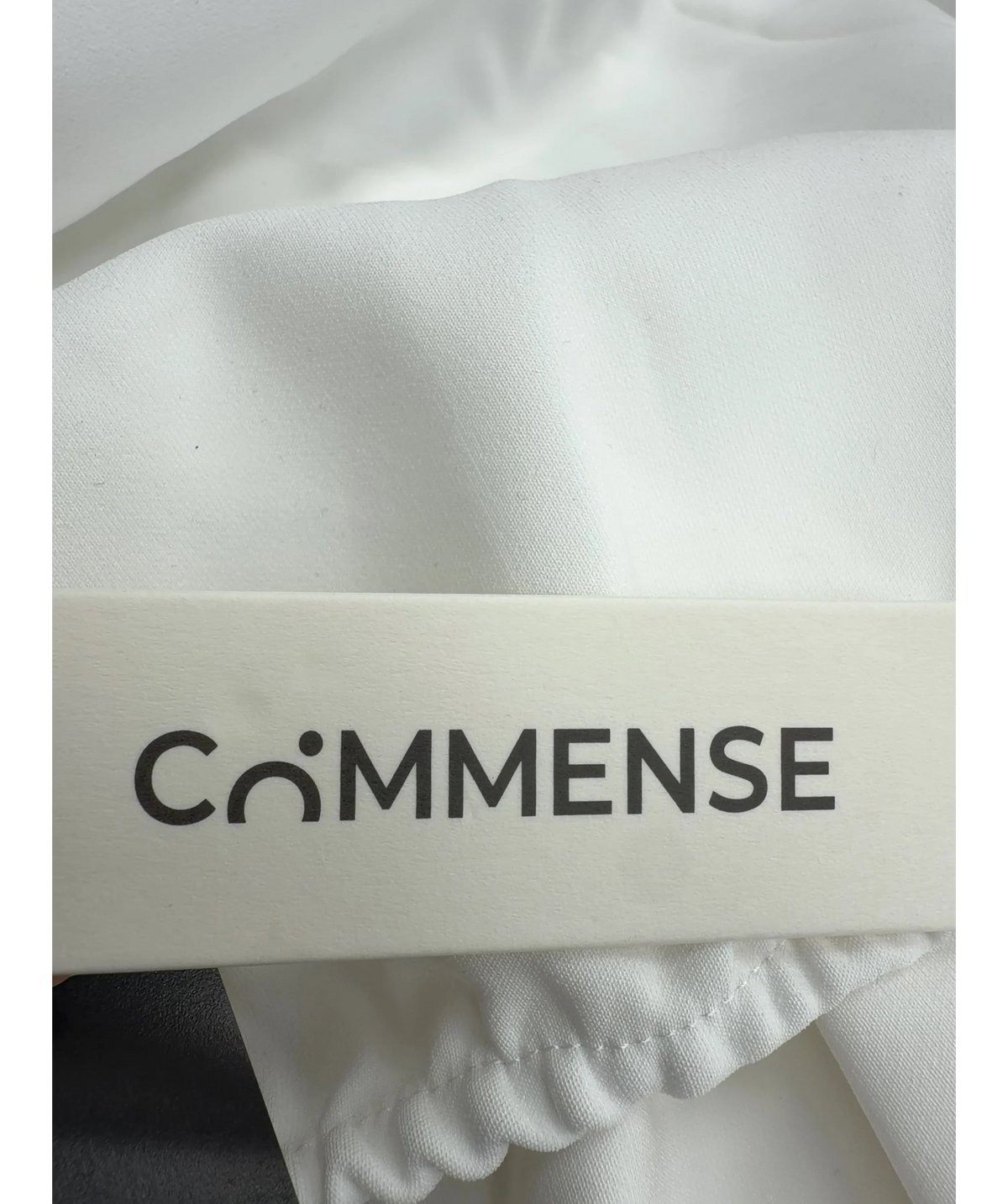 Commense White Draped Sleeveless Top & Belted Shorts Set, size UK XS — detail