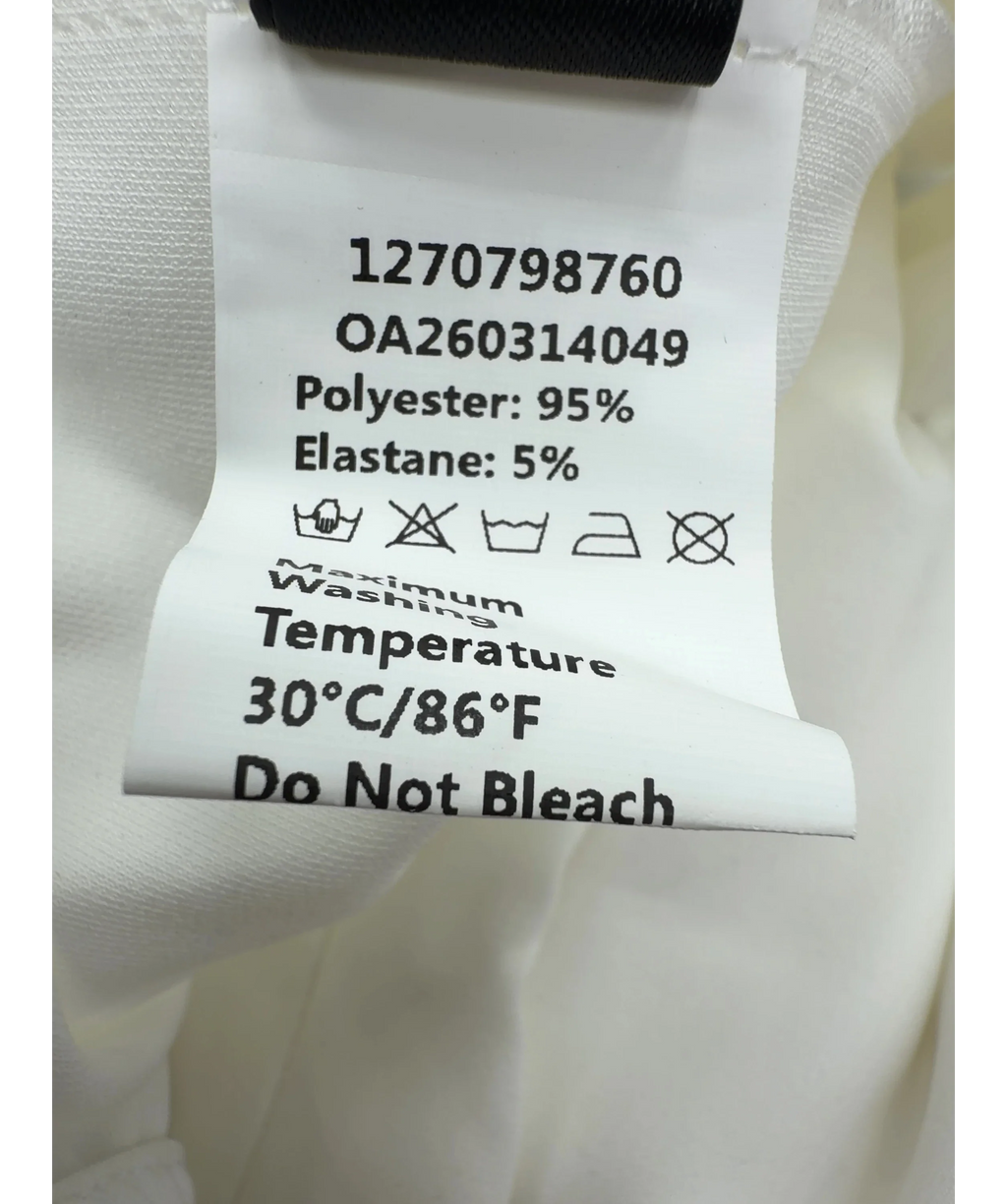 Commense White Draped Sleeveless Top & Belted Shorts Set, size UK XS — label