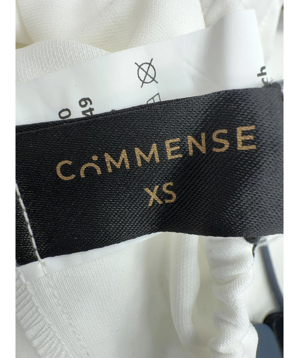 Commense White Draped Sleeveless Top & Belted Shorts Set, size UK XS — care label