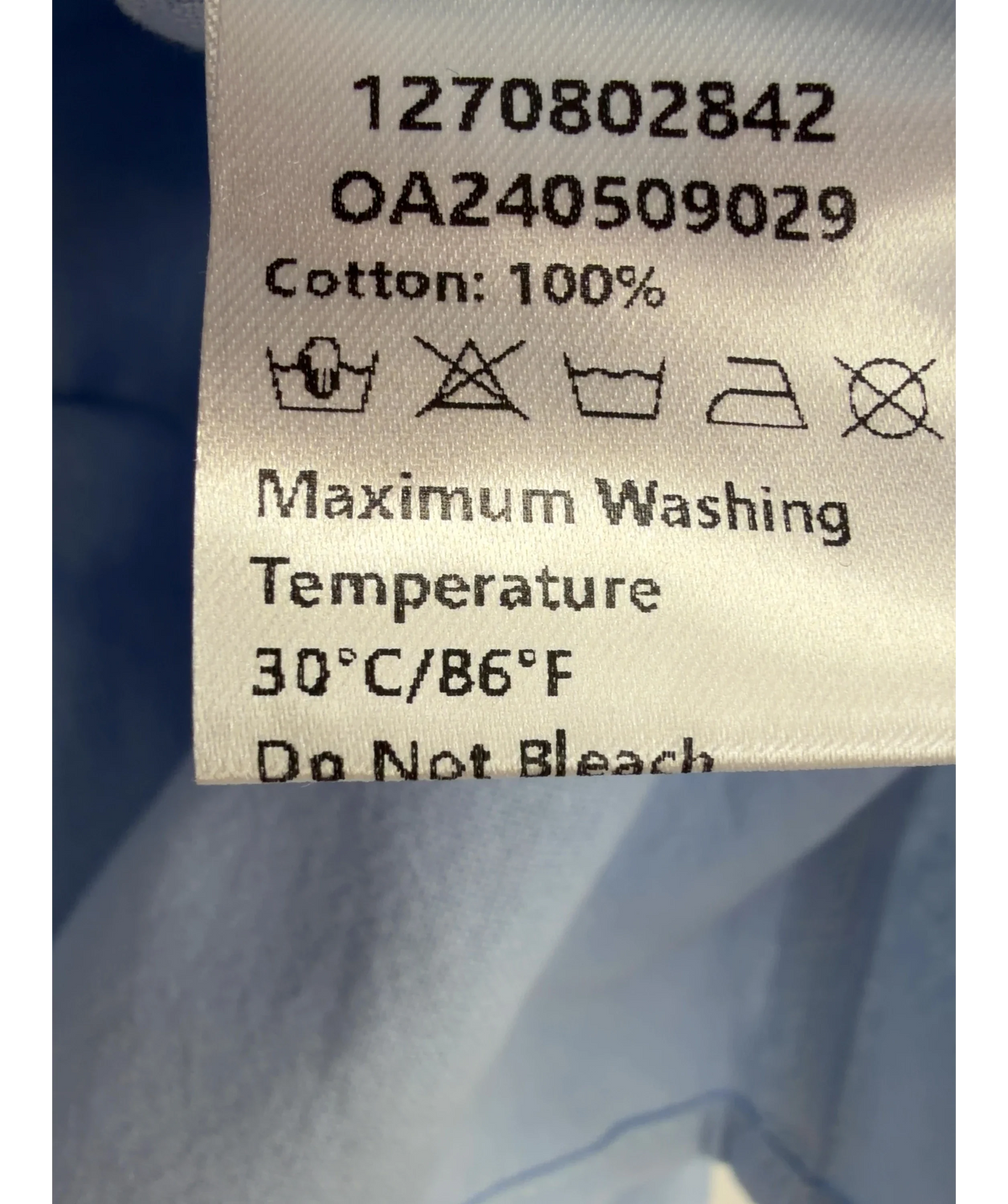 Commense Blue Colour, size UK XS — label