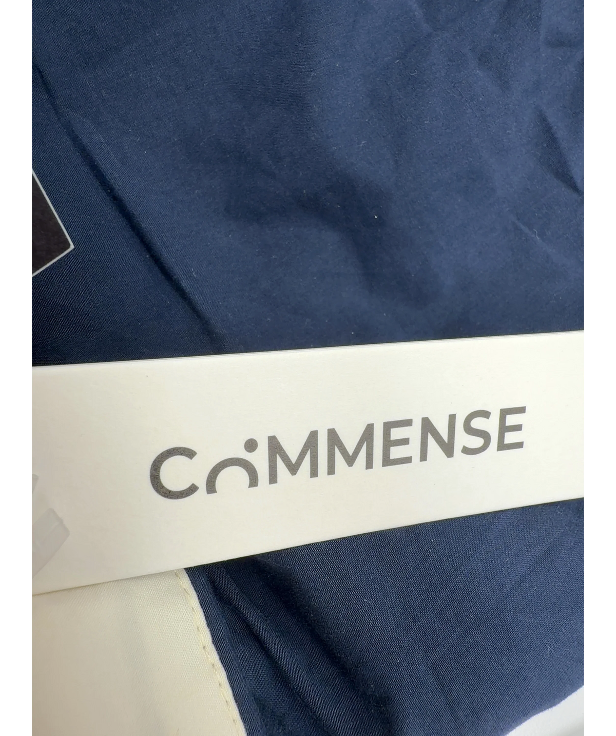Commense navy Cotton Contrast Trim Two Piece Skirt Set, size UK XS — detail