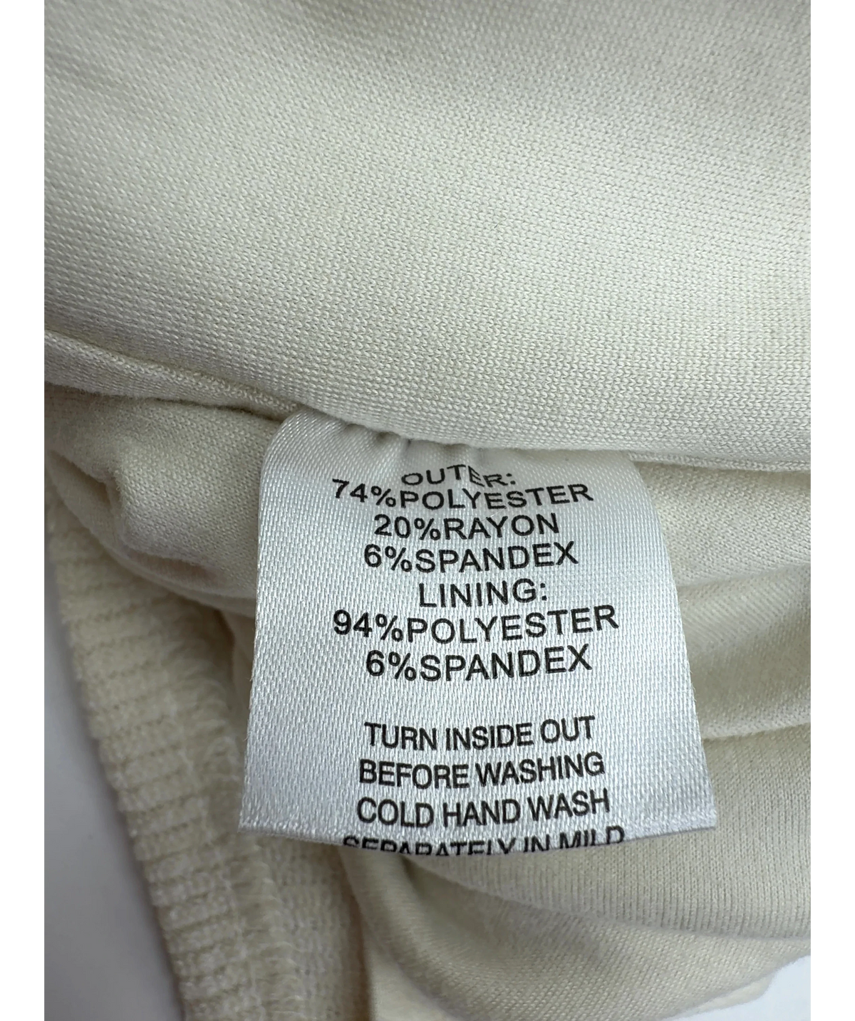Sabo Cream Colour, size UK S — label