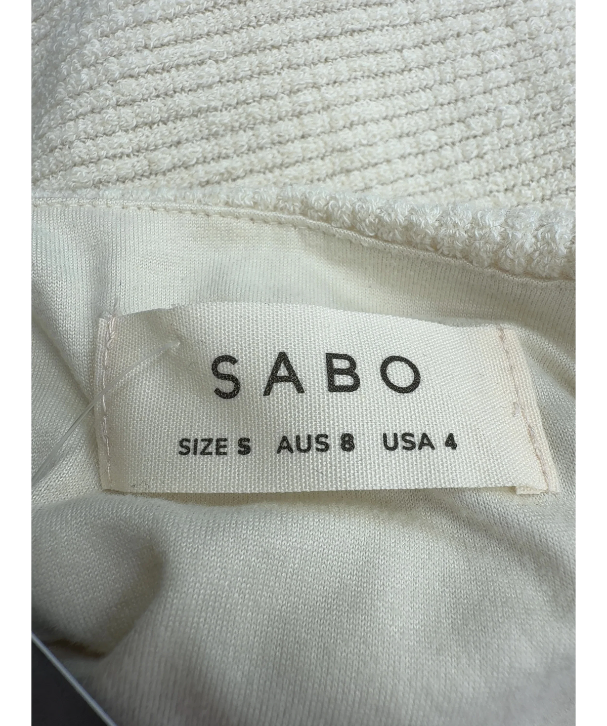 Sabo Cream Colour, size UK S — care label