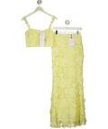 Club L Yellow Esmara Lemon Lace Maxi Skirt, size UK 8 — front