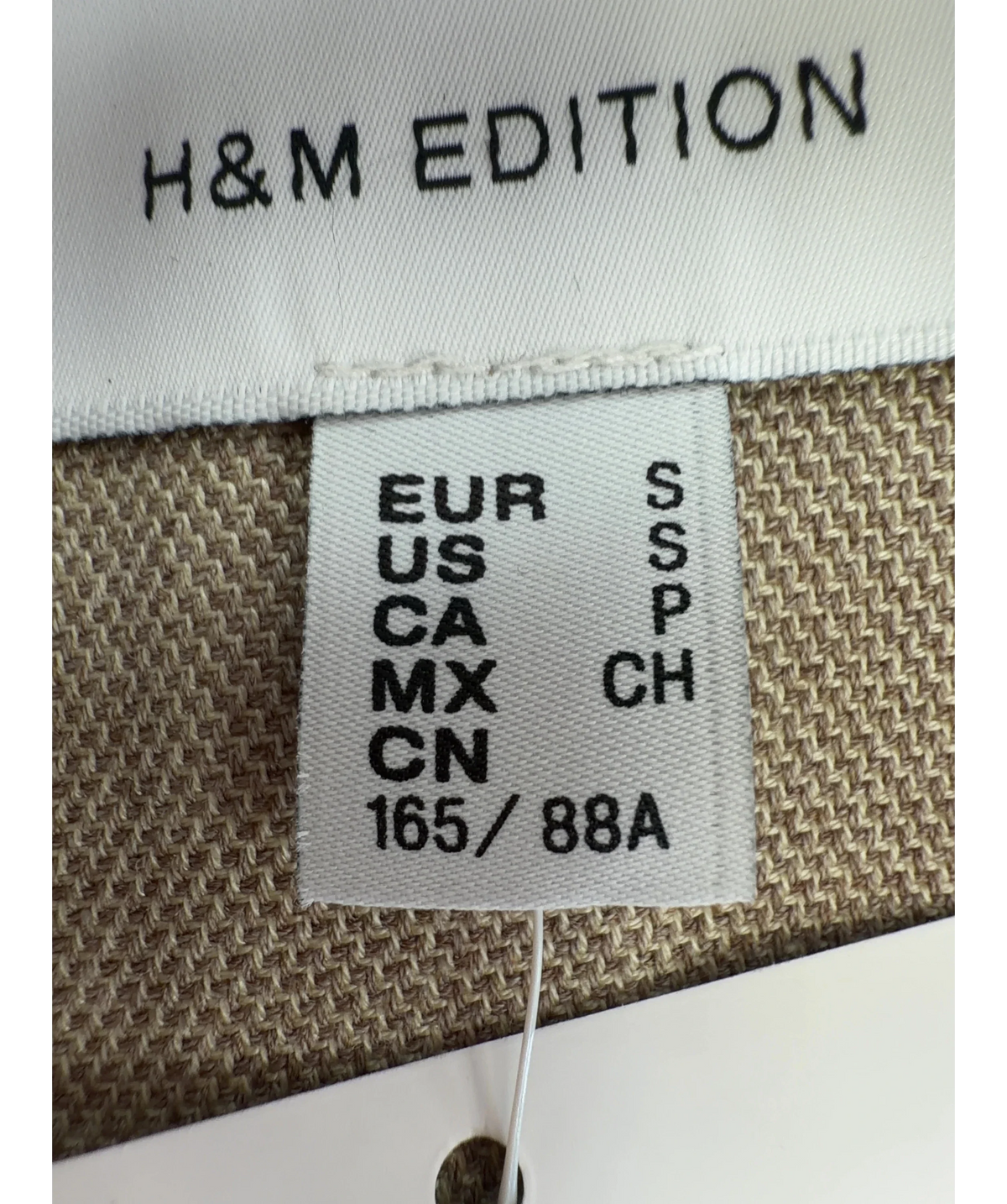 H&M Beige Beige Side-slit suit waistcoat, size UK S — care label