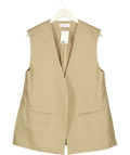 H&M Beige Beige Side-slit suit waistcoat, size UK S — front