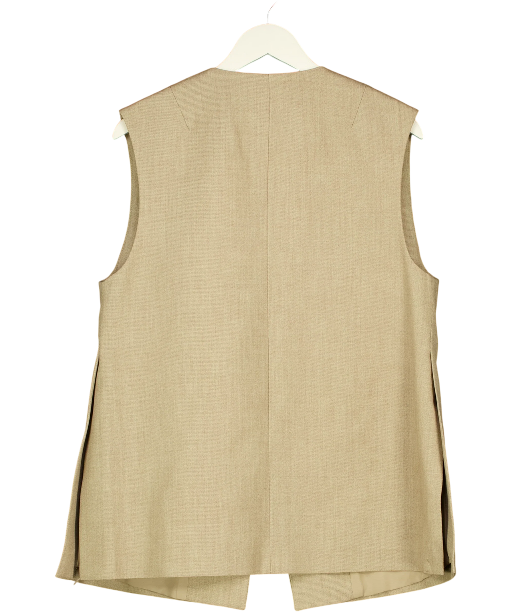 H&M Beige Beige Side-slit suit waistcoat, size UK S — back