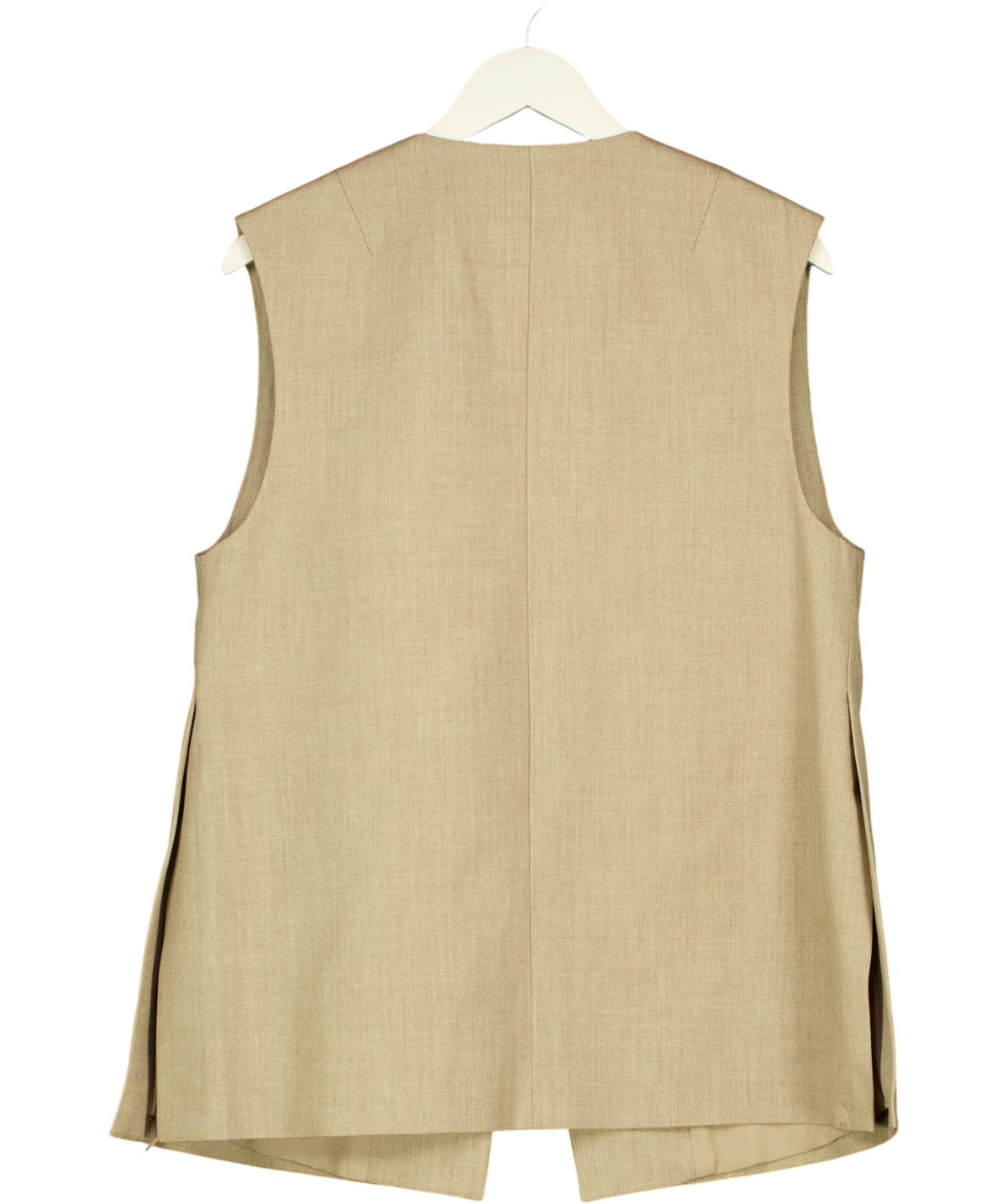 H&M Beige Beige Side-slit suit waistcoat, size UK S — back