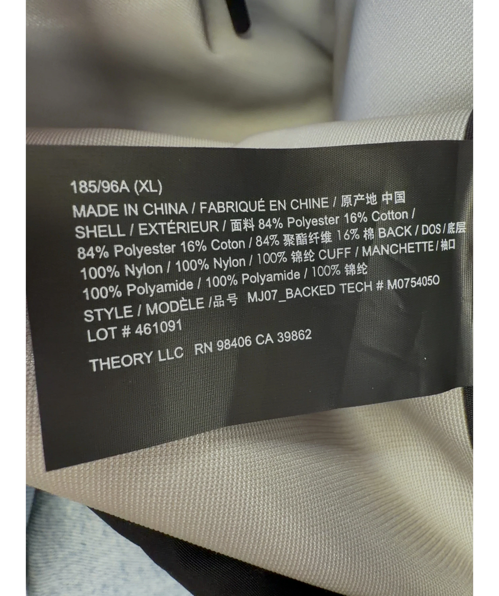 Theory Black Backed Tech Hooded Jacket, size UK XL — label