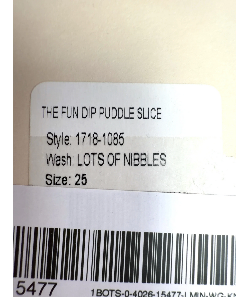 Mother Blue THE FUN DIP PUDDLE SLICE, size W25 — care label