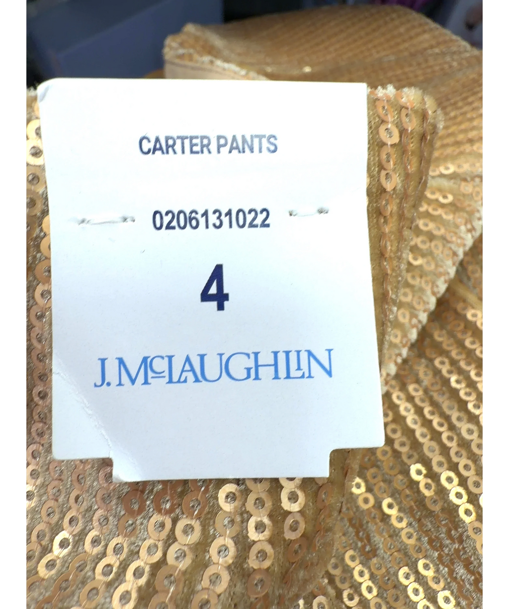 J.McLaughlin gold Carter Pants, size UK 4 — care label