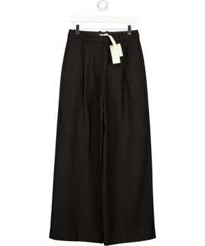 Lilysilk Black Pleated  Wool / Silk Trousers UK 6
