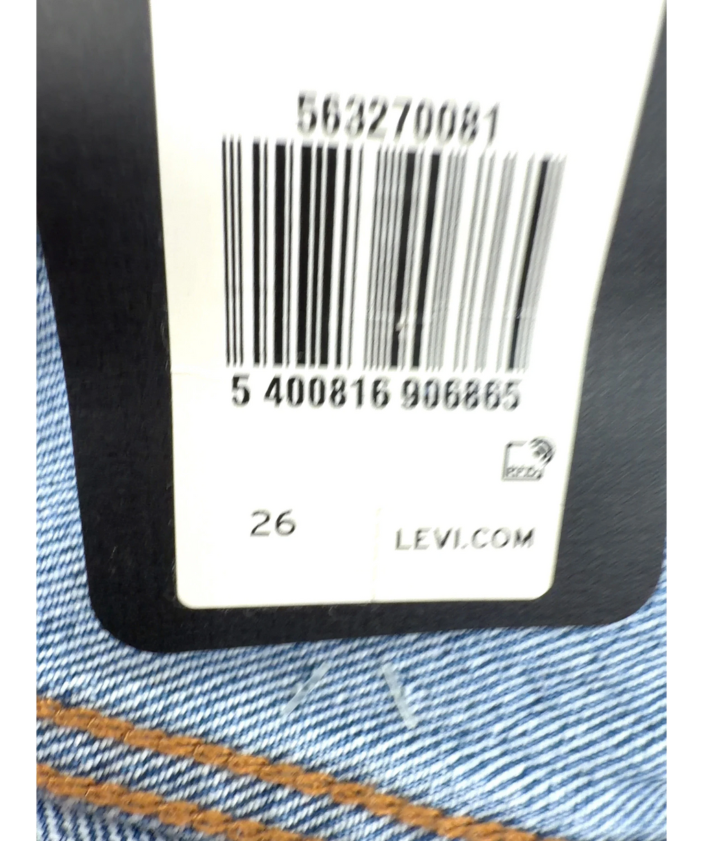 levis Blue 501® Original High-Rise Shorts, size W26 — care label