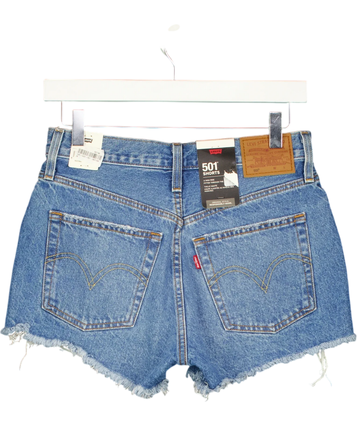 levis Blue 501® Original High-Rise Shorts, size W26 — back