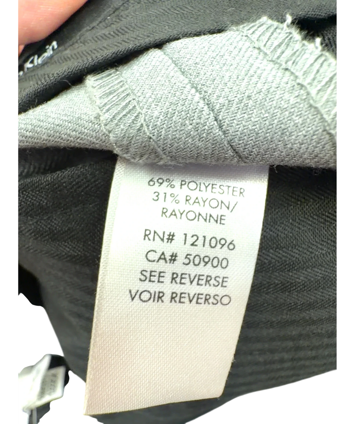 Calvin Klein grey Colour, size W29 — fabric detail