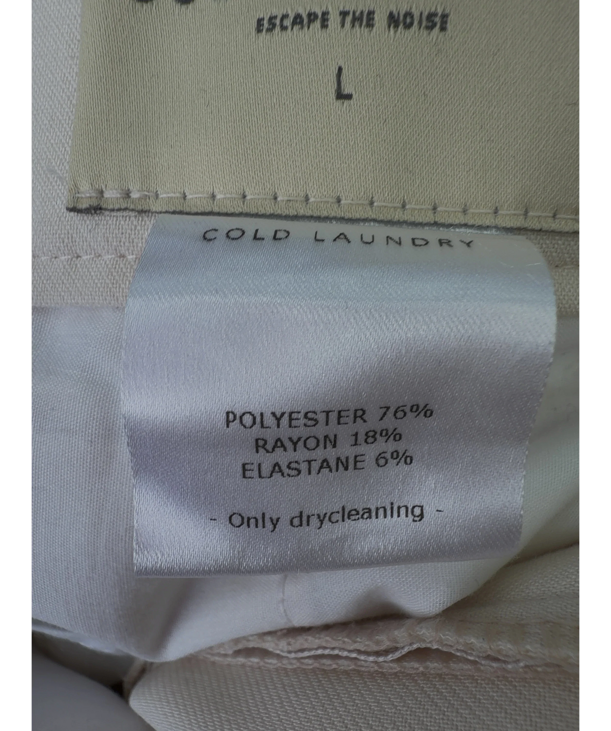 COLD LAUNDRY Cream Colour, size UK L — label