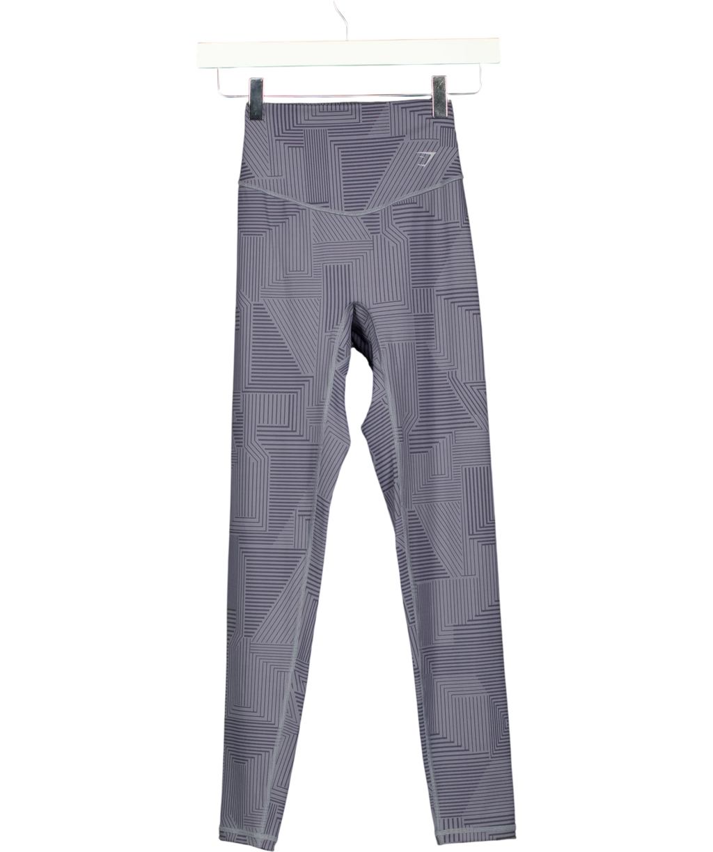 GYMSHARK Grey Elevate Leggings, size UK XS — front