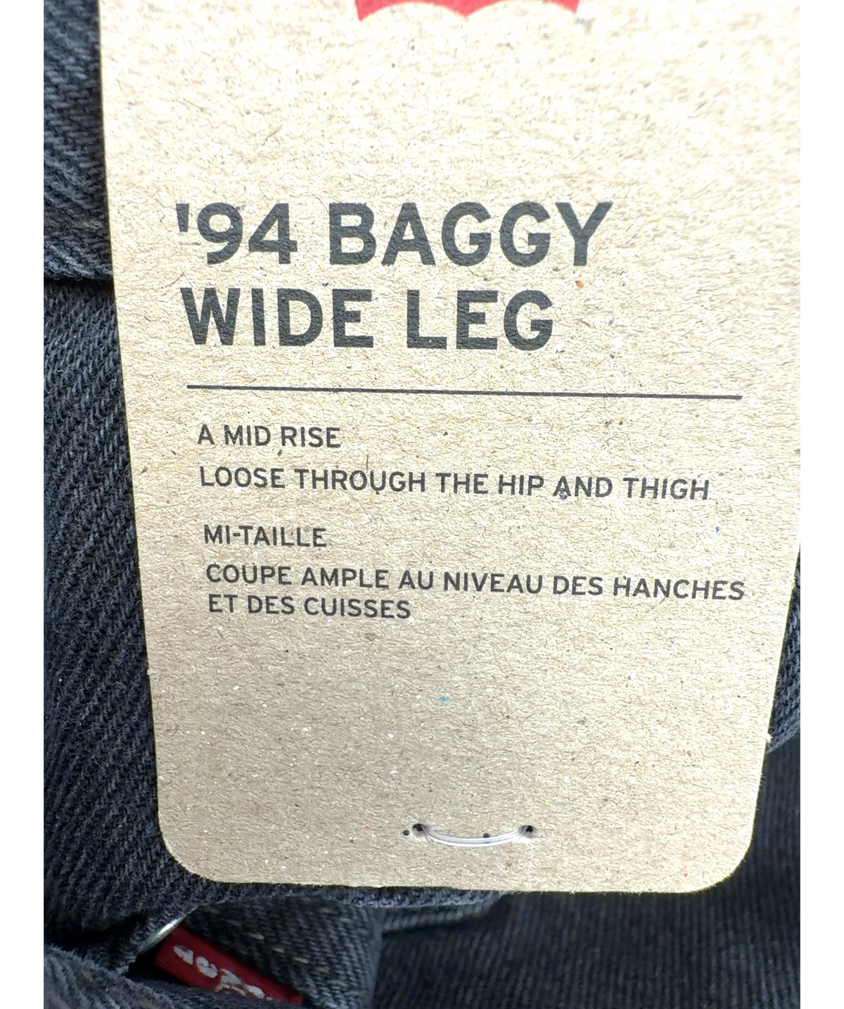 levis black 94 Baggy Wide Leg, size W28 — label