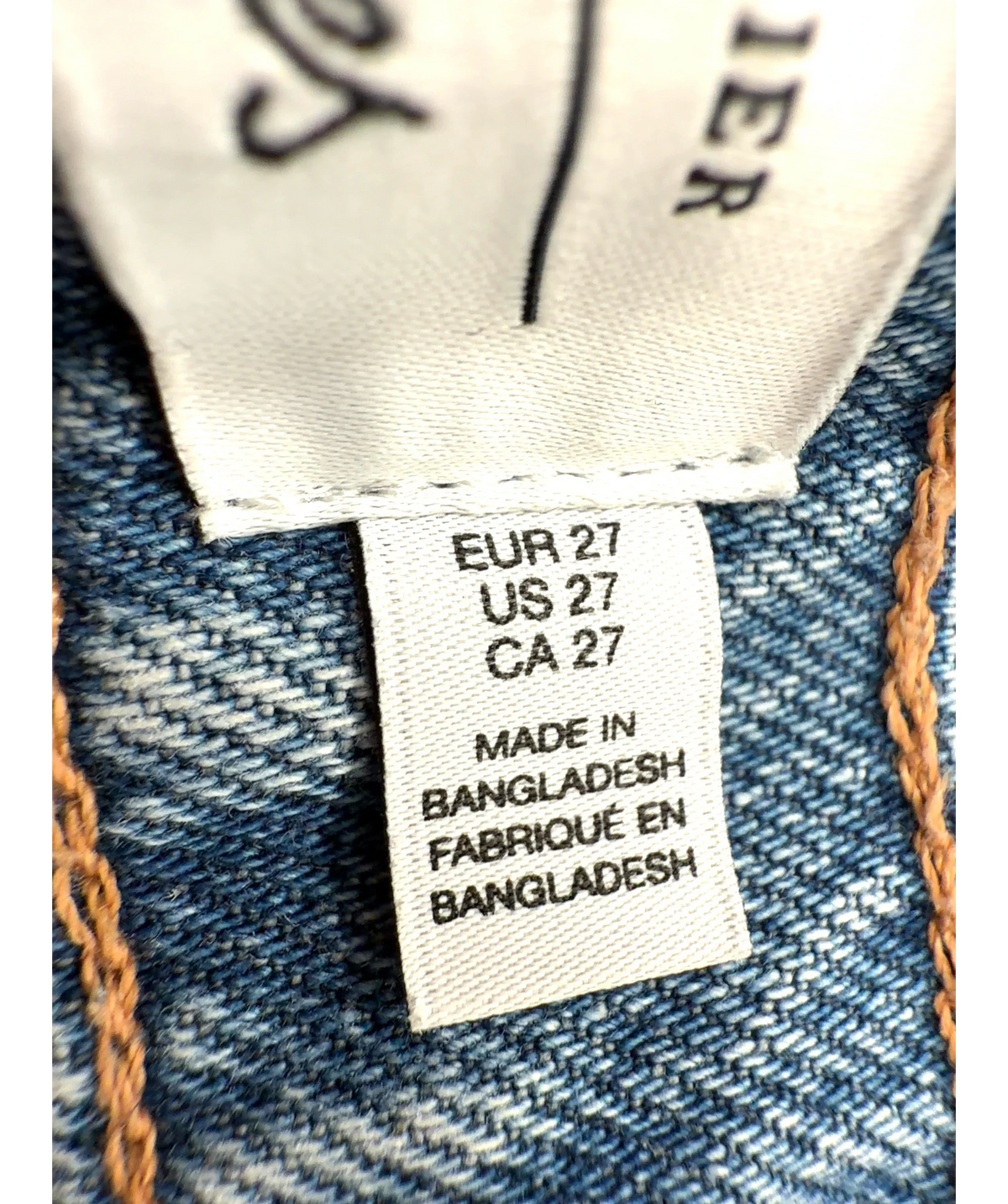 & OTHER STORIES light blue light blue straight-leg raw-hem denim jeans, size W27 — care label