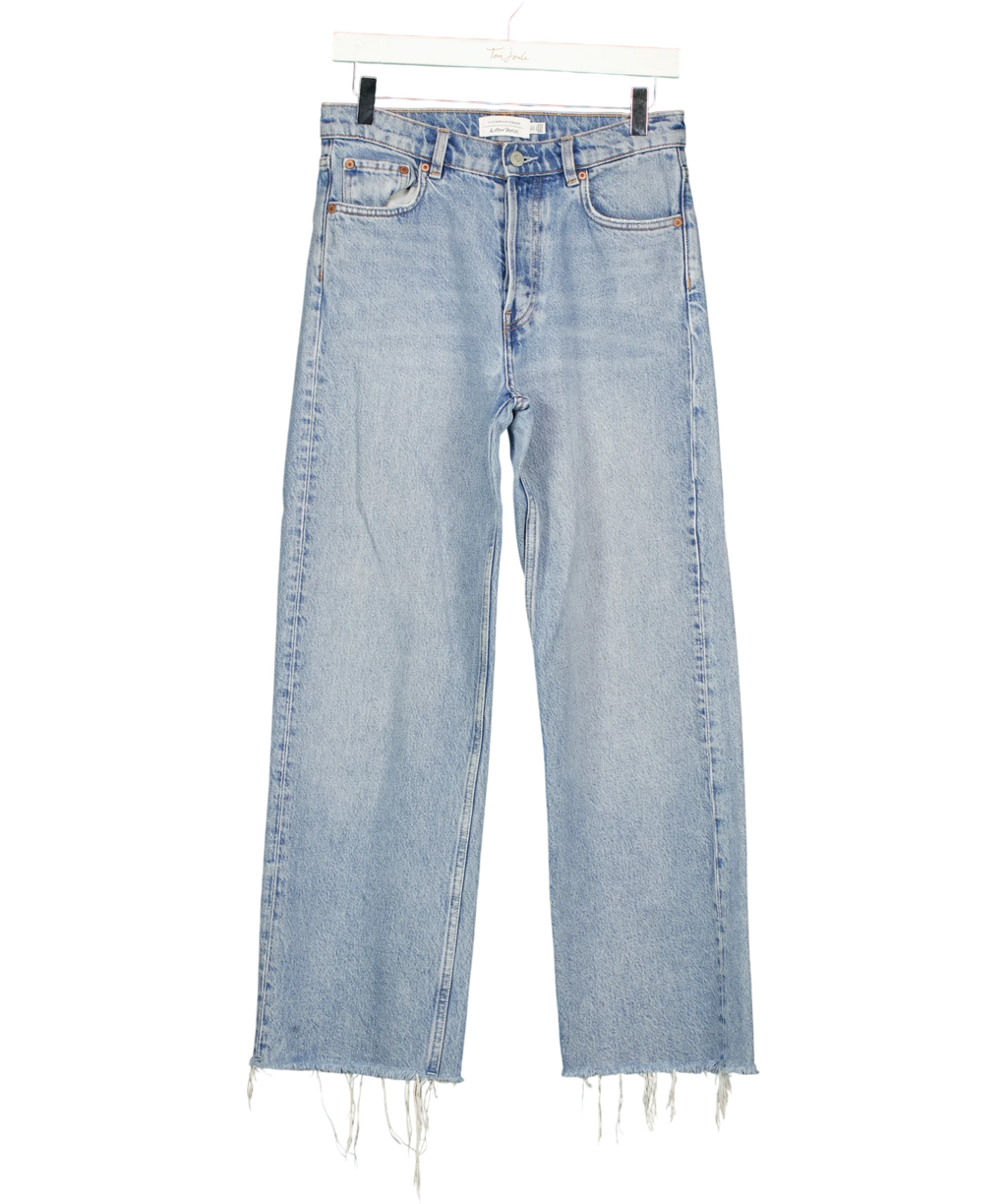 & OTHER STORIES light blue light blue straight-leg raw-hem denim jeans, size W27 — front