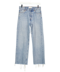 & OTHER STORIES light blue light blue straight-leg raw-hem denim jeans, size W27 — front