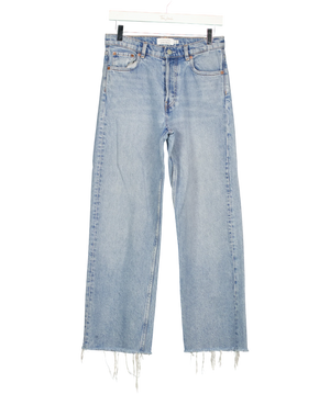 & Other Stories Light Blue Straight-Leg Raw-Hem Denim Jeans W27