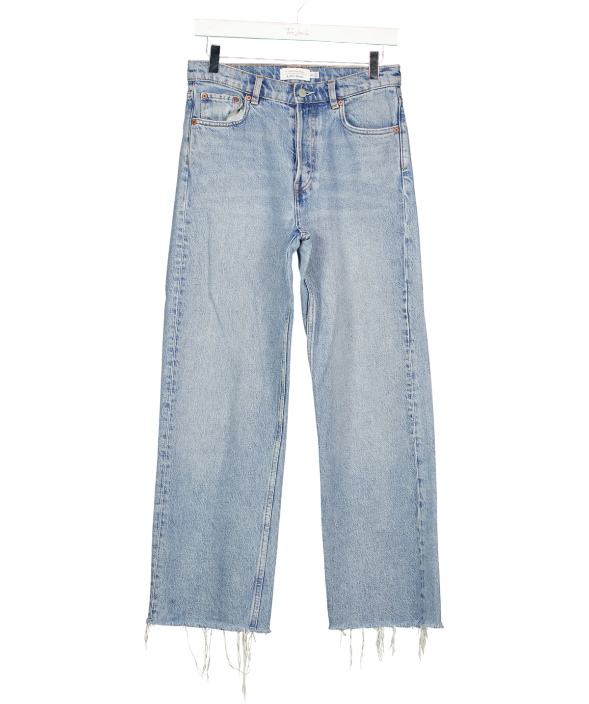 & OTHER STORIES light blue light blue straight-leg raw-hem denim jeans, size W27 — front