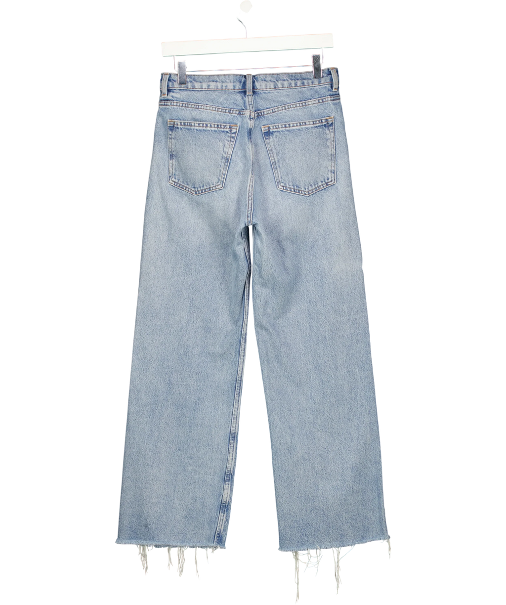 & OTHER STORIES light blue light blue straight-leg raw-hem denim jeans, size W27 — back