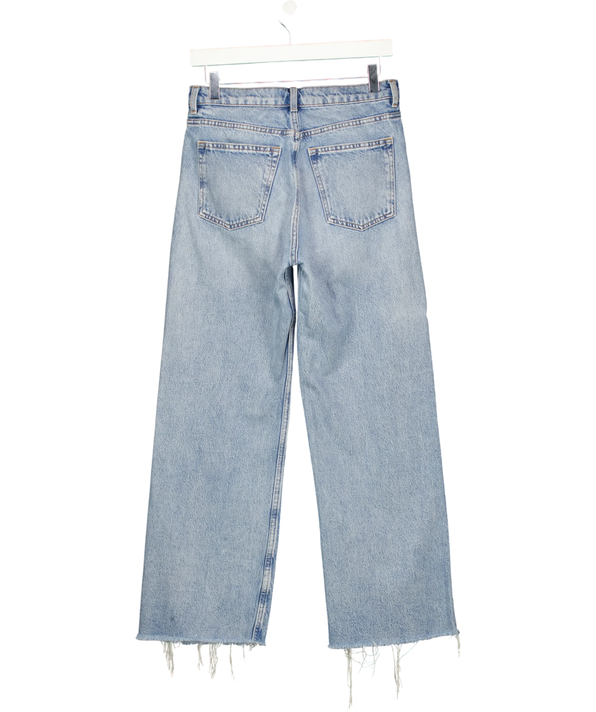& OTHER STORIES light blue light blue straight-leg raw-hem denim jeans, size W27 — back