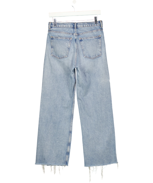 & OTHER STORIES light blue light blue straight-leg raw-hem denim jeans, size W27 — back