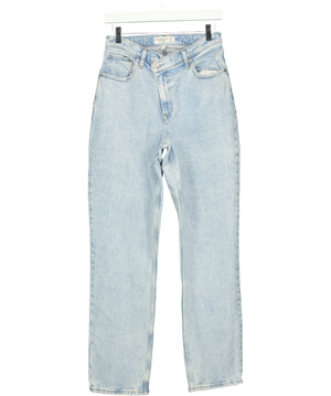 Abercrombie & Fitch Ultra High Rise Curve Love '90s Straight Crossover Jeans Blue UK 8