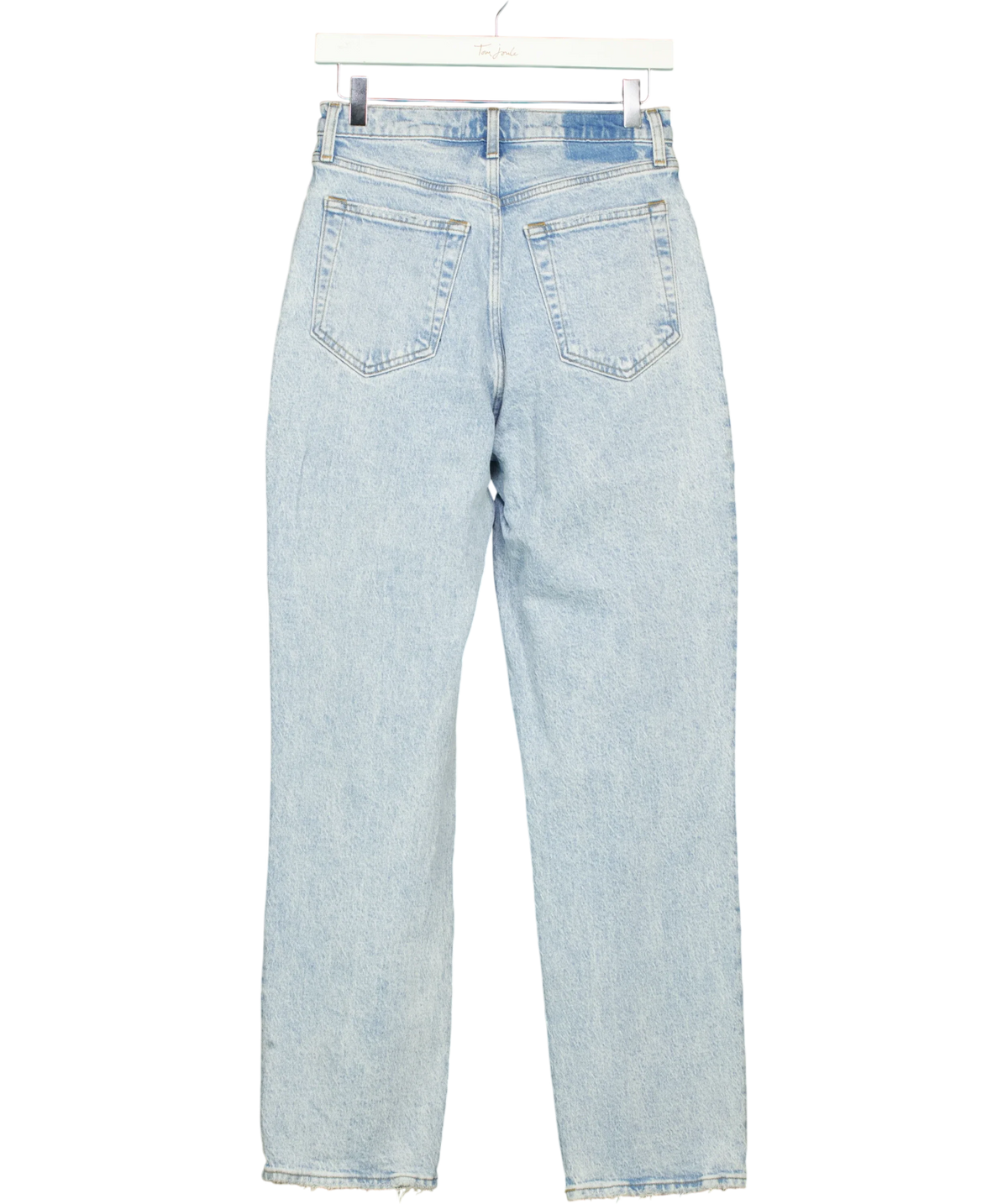 ABERCROMBIE & FITCH light blue Ultra High Rise Curve Love '90s Straight Crossover Jeans, size UK 8 — back