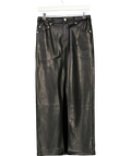 Urban Outfitters Black faux leather straight/wide pants, size UK XS — front