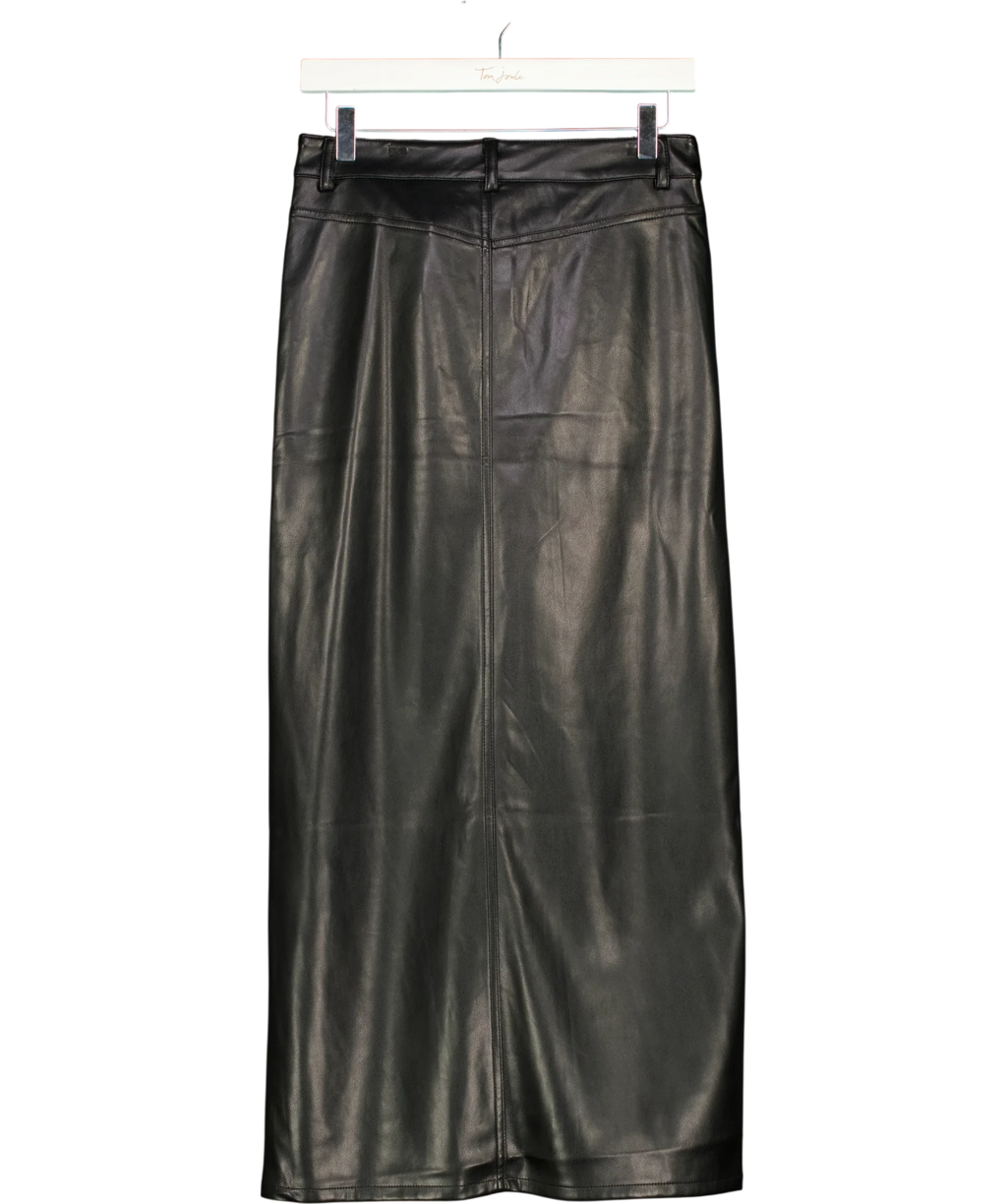 Urban Outfitters Black faux leather straight/wide pants, size UK XS — back
