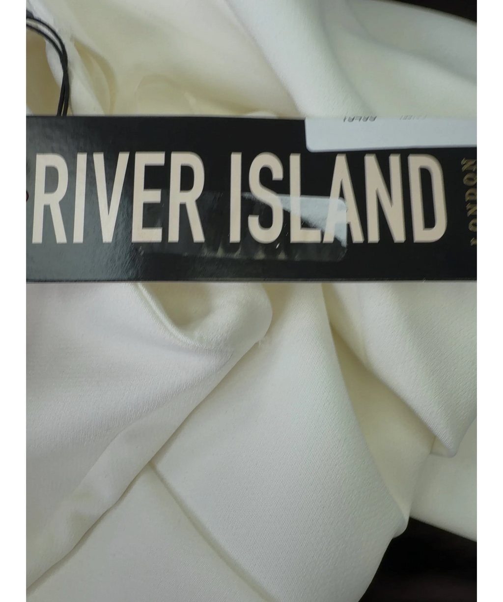 River Island Cream straight maxi skirt, size UK 8 — detail
