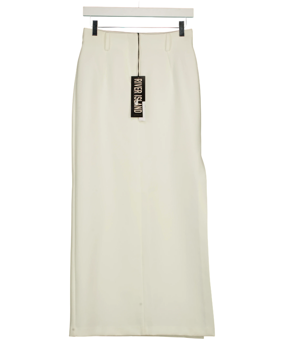 River Island Cream straight maxi skirt, size UK 8 — front