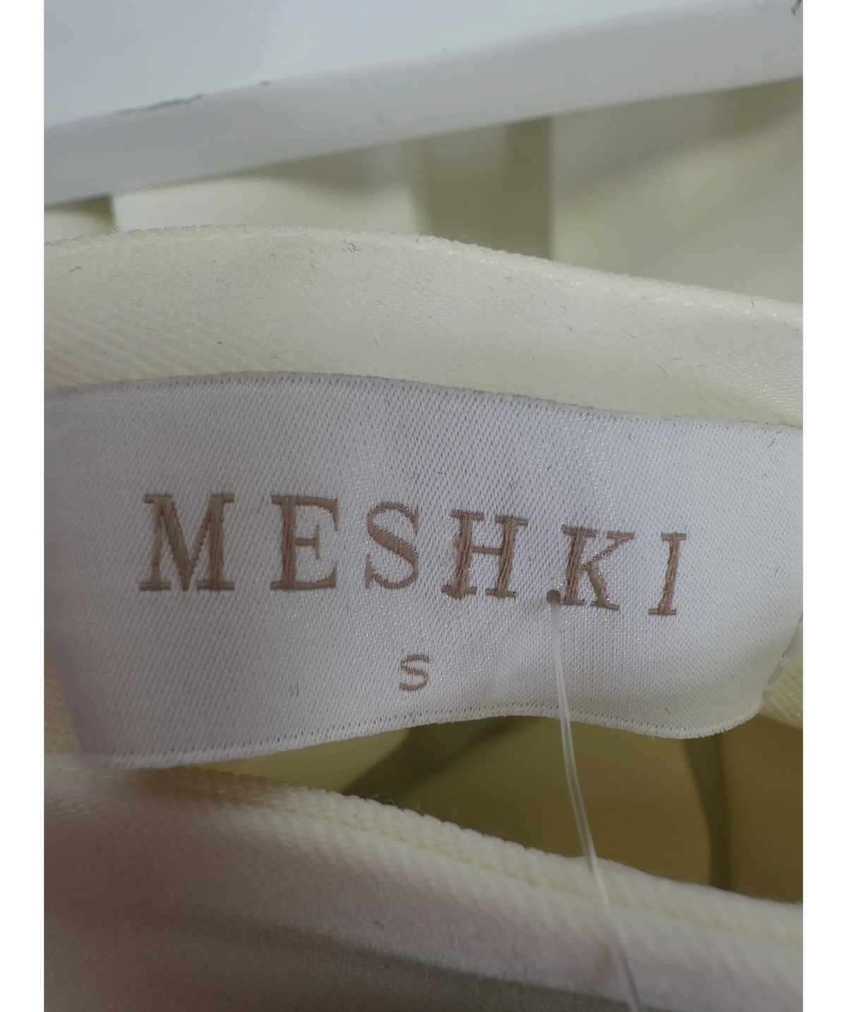 Meshki cream Mura Pleated Mini Skirt, size UK S — detail